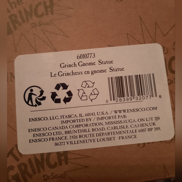 NIB.  Jim Shore Dr Seuss LARGE Grinch Gnome #6010773 - Picture 8 of 8